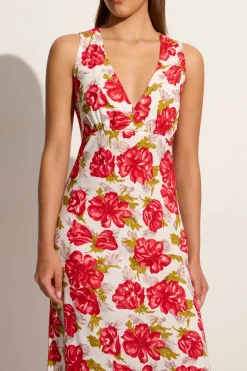Acacia Maxi Dress Isadora Floral Red - Final Sale