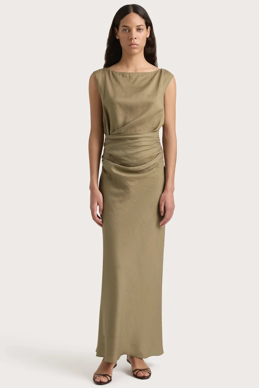 Adelia Maxi Dress Khaki