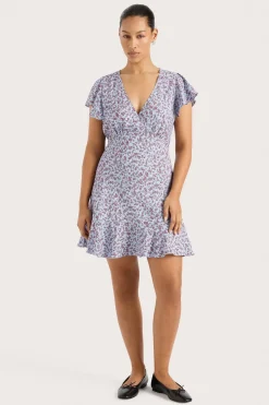 Alba Mini Dress Amaryllis Floral Blue