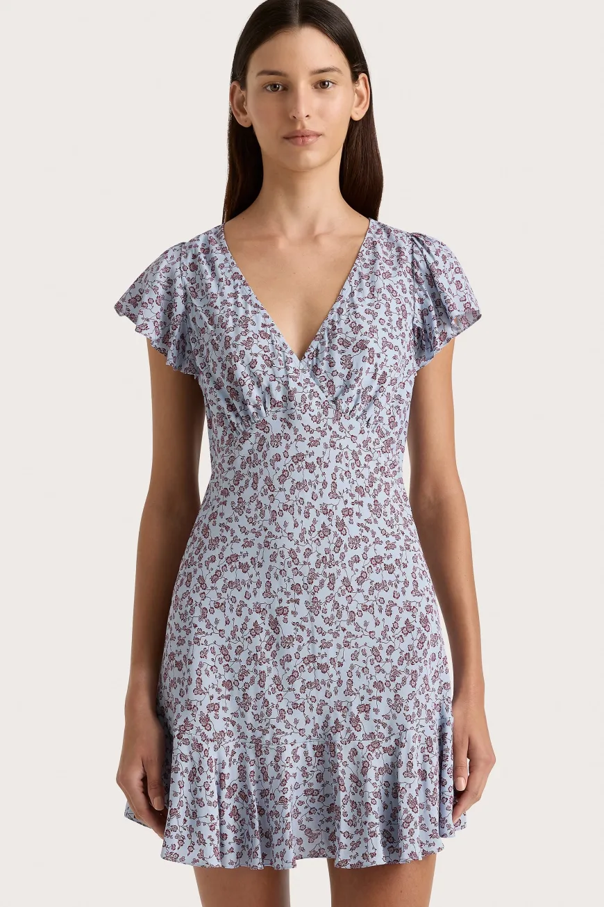 Alba Mini Dress Amaryllis Floral Blue