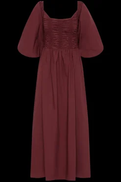 Alma Midi Dress Bordeaux