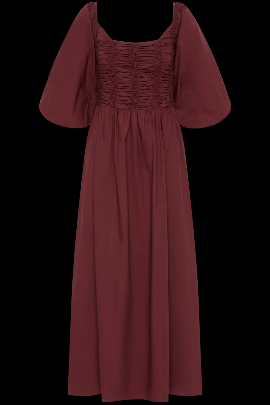 Alma Midi Dress Bordeaux