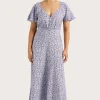 Aurelia Midi Dress Amaryllis Floral Blue