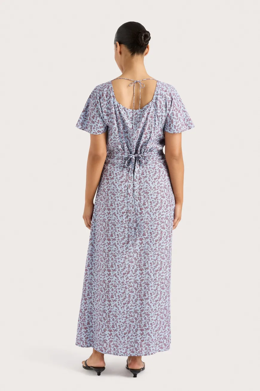 Aurelia Midi Dress Amaryllis Floral Blue