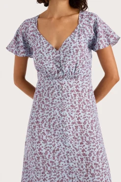 Aurelia Midi Dress Amaryllis Floral Blue