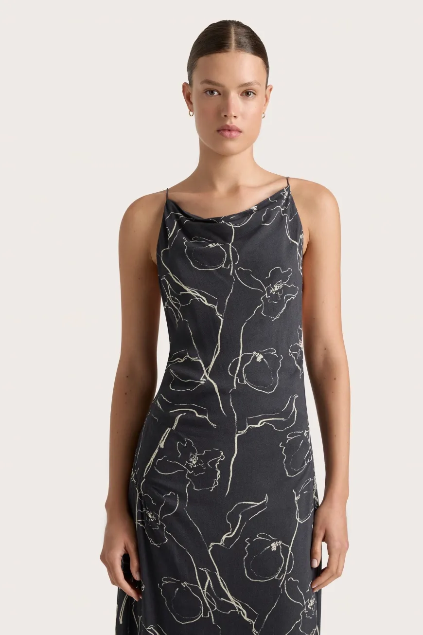 Aurelie Maxi Dress Calla Charred Navy