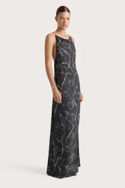 Aurelie Maxi Dress Calla Charred Navy