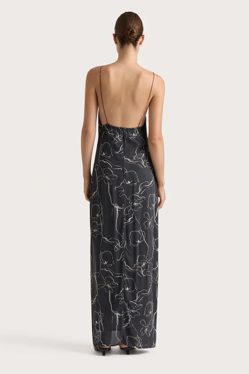Aurelie Maxi Dress Calla Charred Navy