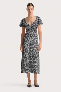 Aurelie Midi Dress Leilani Charred Navy