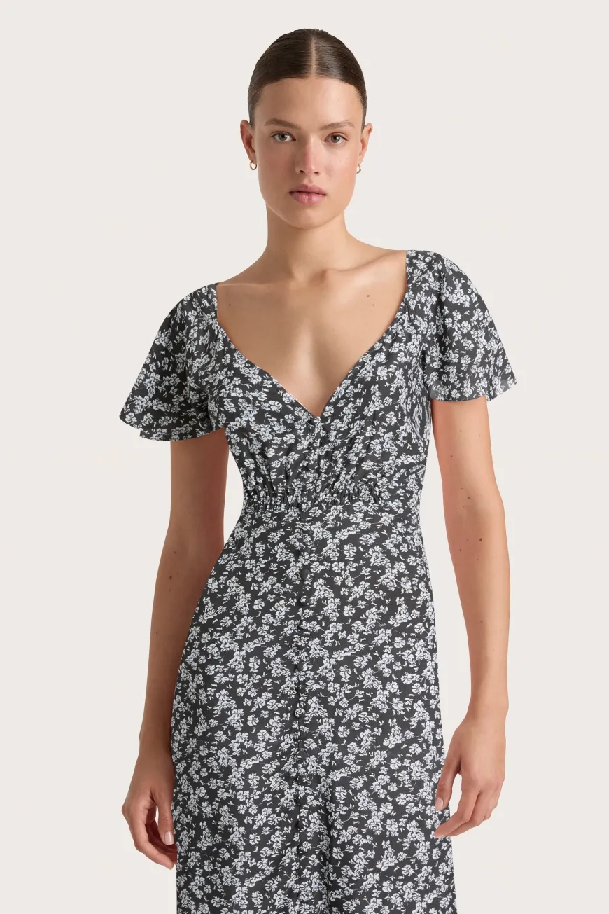 Aurelie Midi Dress Leilani Charred Navy