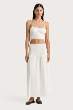 Baia Midi Skirt White