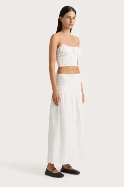 Baia Midi Skirt White