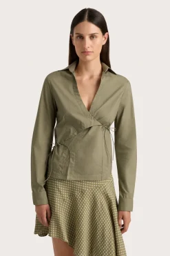 Baia Wrap Shirt Khaki