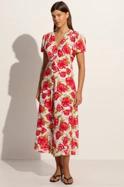 Bellavista Midi Dress Isadora Floral Red - Final Sale