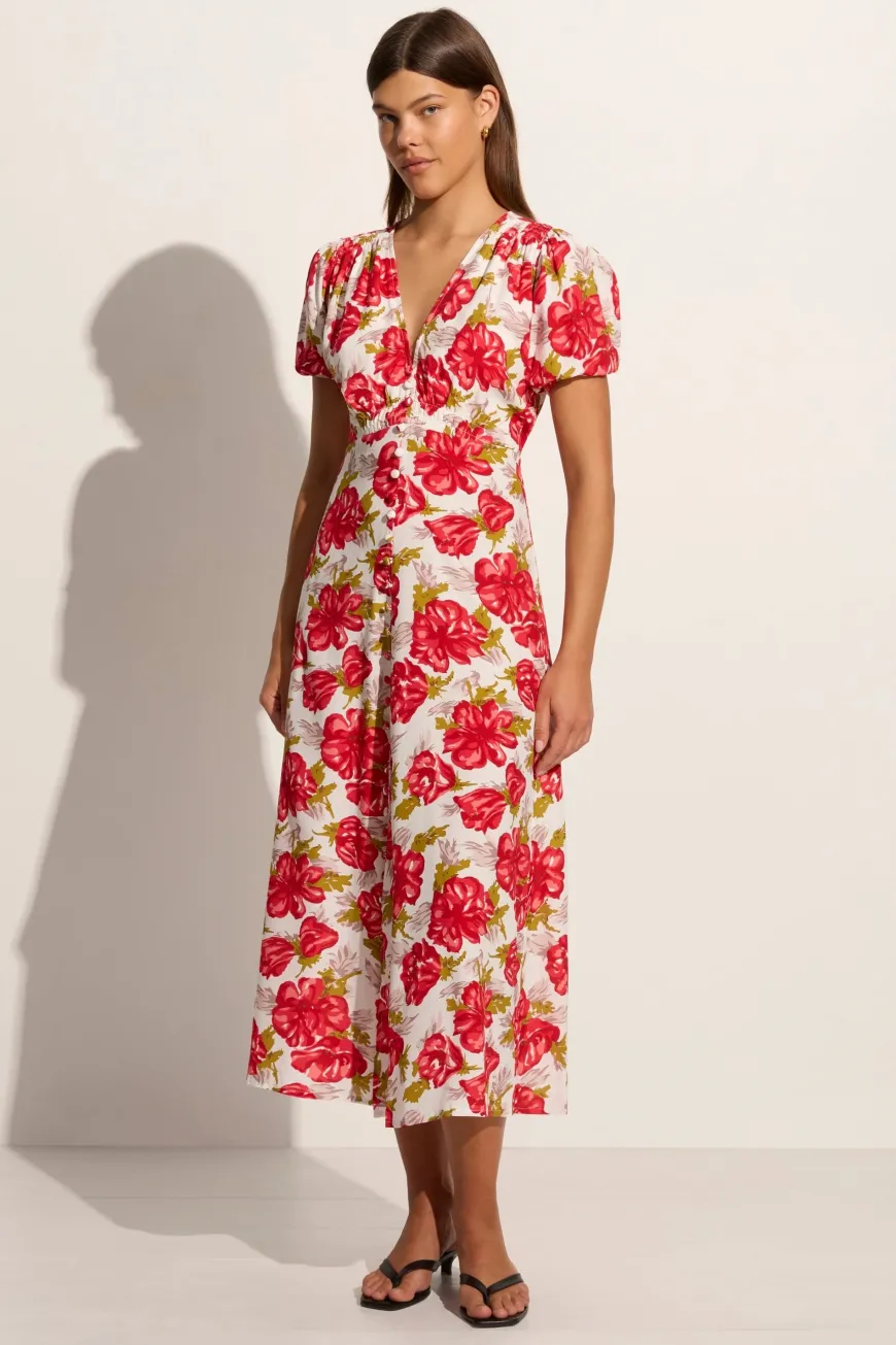 Bellavista Midi Dress Isadora Floral Red - Final Sale