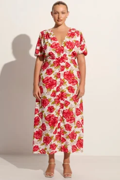 Bellavista Midi Dress Isadora Floral Red - Final Sale