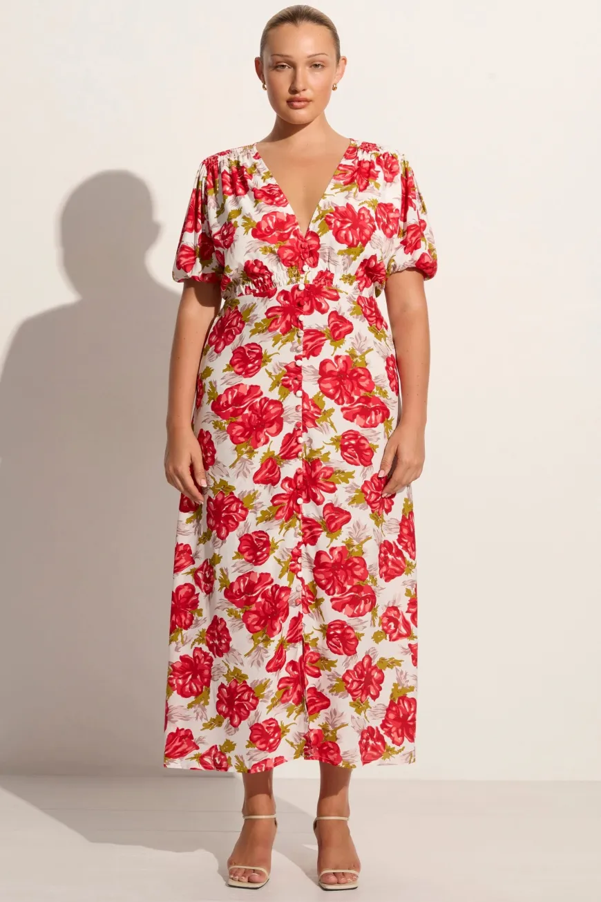 Bellavista Midi Dress Isadora Floral Red - Final Sale