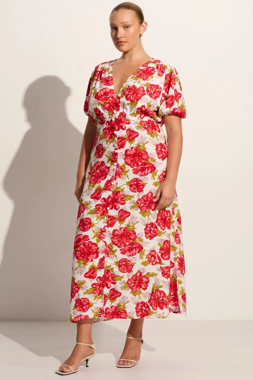 Bellavista Midi Dress Isadora Floral Red - Final Sale