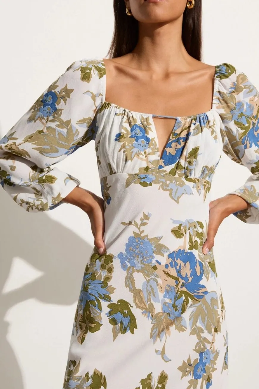 Benedita Midi Dress Escala Floral Ivory - Final Sale