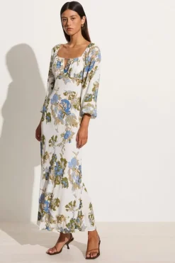 Benedita Midi Dress Escala Floral Ivory - Final Sale