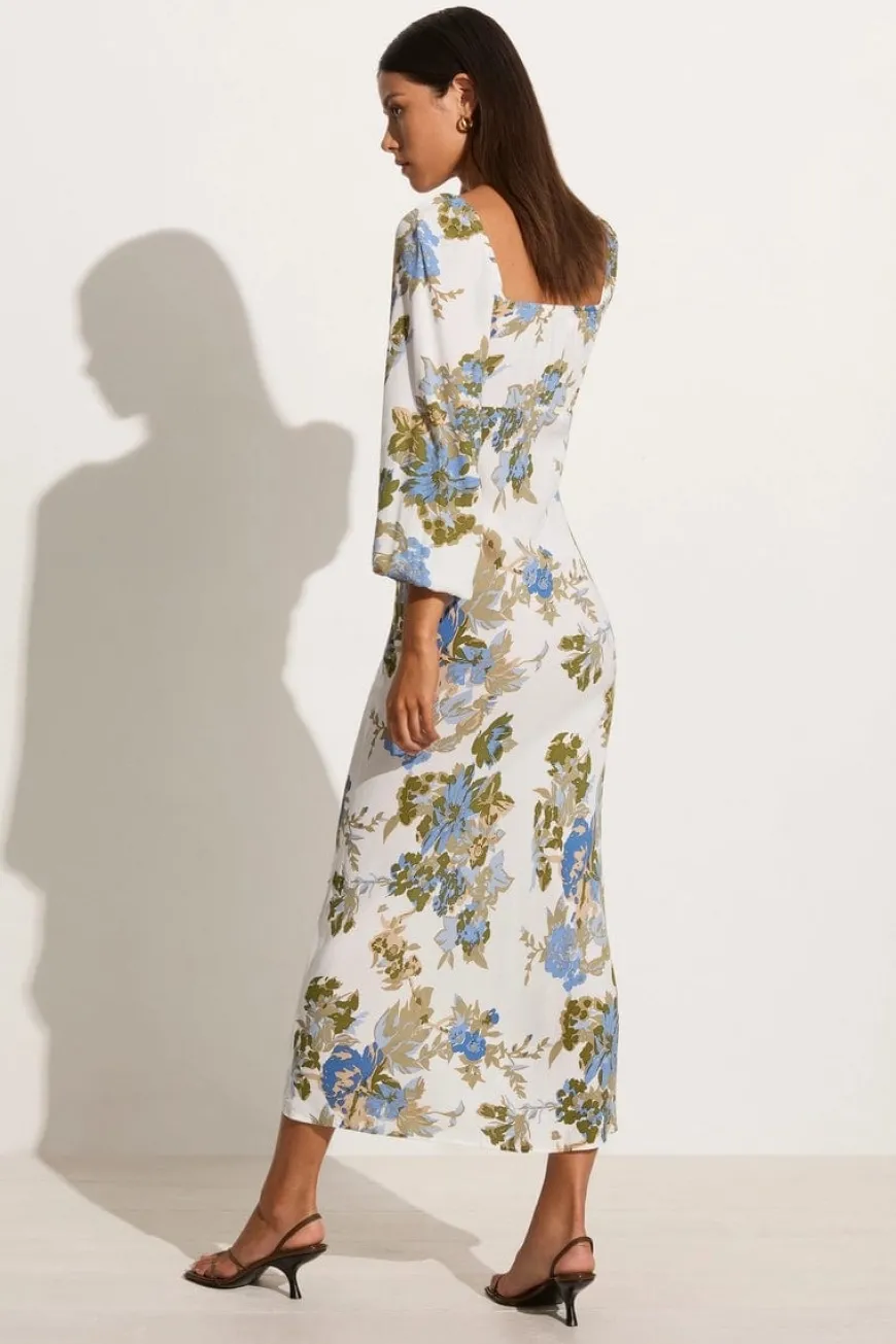 Benedita Midi Dress Escala Floral Ivory - Final Sale