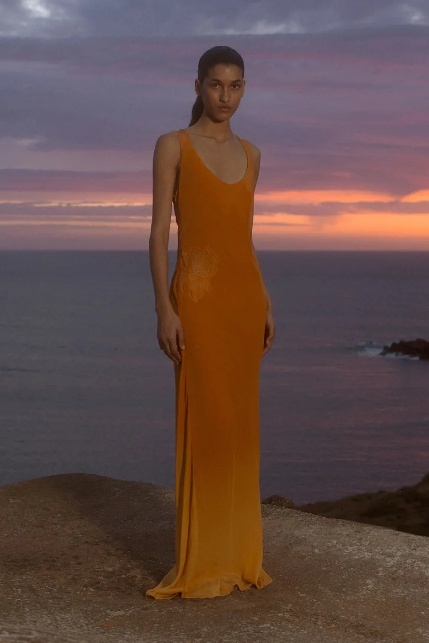Biarritz Maxi Skirt Terracotta Ombre