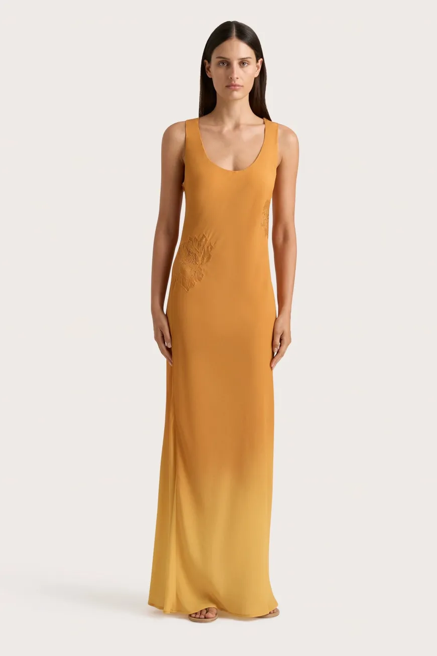 Biarritz Tank Maxi Dress Terracotta Ombre