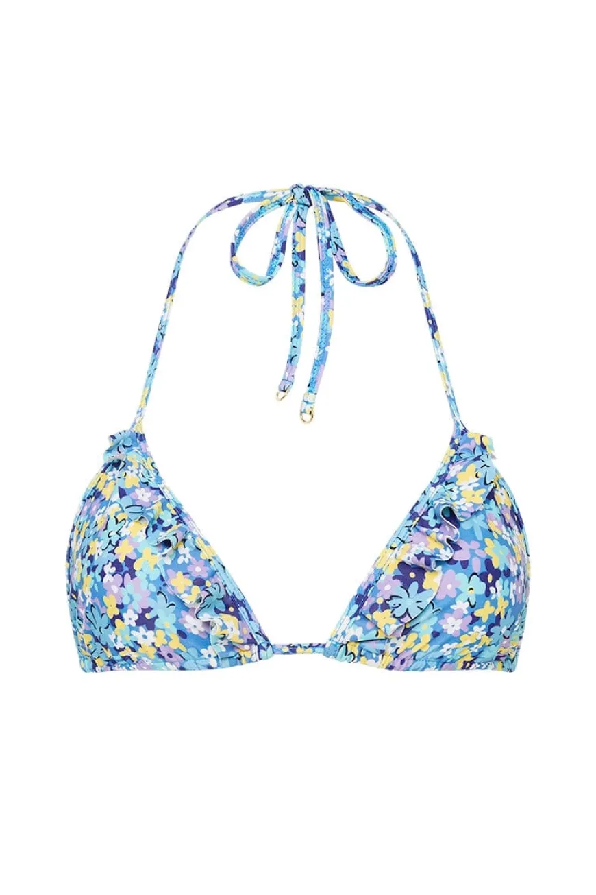 Carmen Bikini Top Cala Nica Floral Blue (Exclusive) - Final Sale