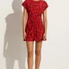 Celestina Mini Dress Selcetta Paisley Red
