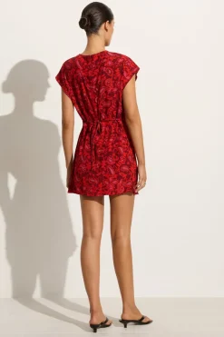 Celestina Mini Dress Selcetta Paisley Red