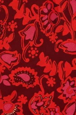 Celestina Mini Dress Selcetta Paisley Red