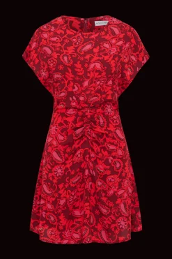 Celestina Mini Dress Selcetta Paisley Red