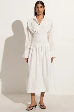 Cervo Midi Dress White