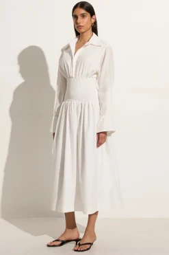 Cervo Midi Dress White