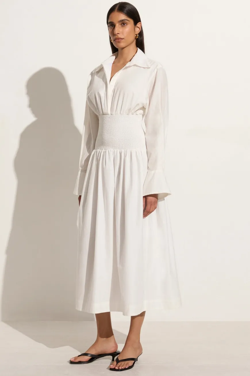Cervo Midi Dress White