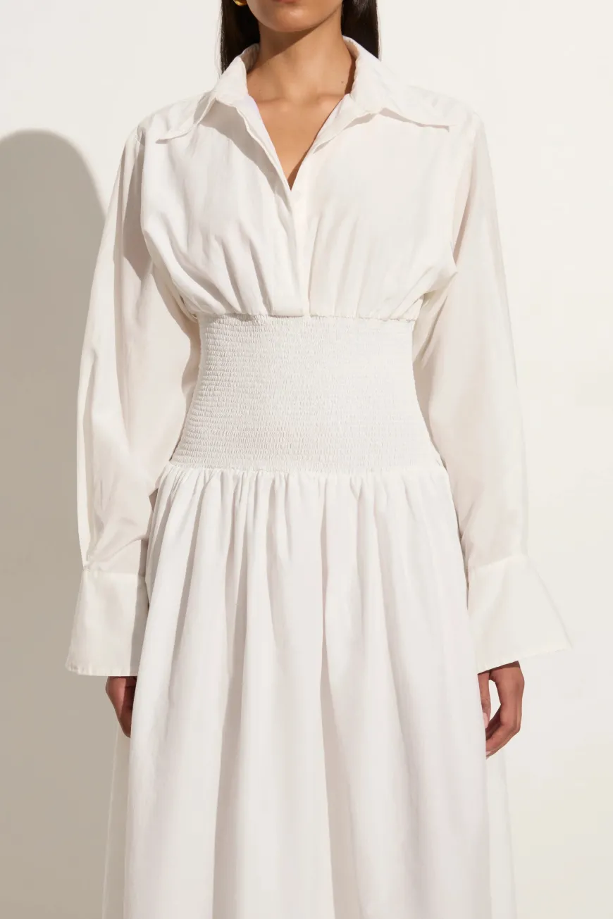 Cervo Midi Dress White