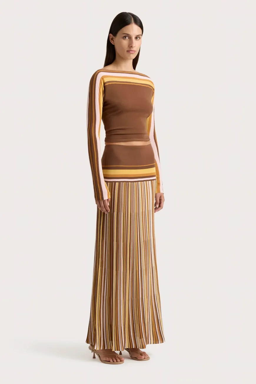 Citara Long Sleeve Top Cocoa