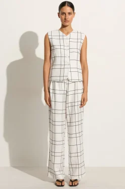 Duomo Pant Letizia Check White