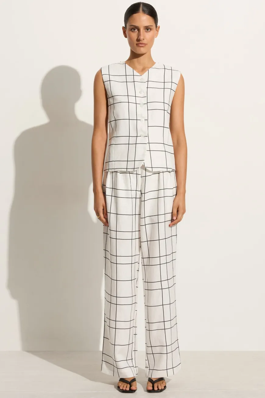 Duomo Pant Letizia Check White
