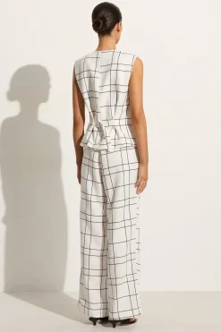 Duomo Pant Letizia Check White