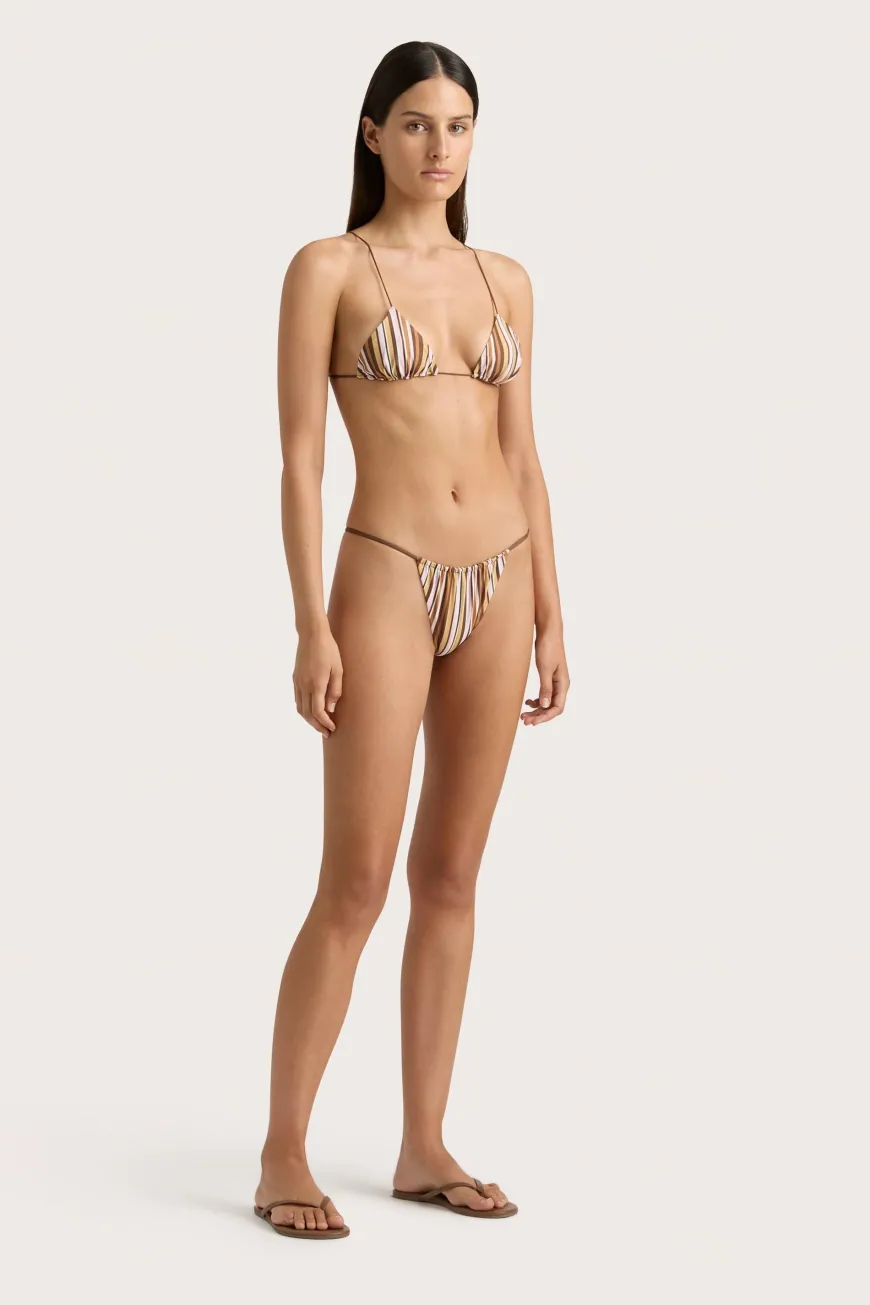 Elea Bikini Bottom Terracotta Stripe