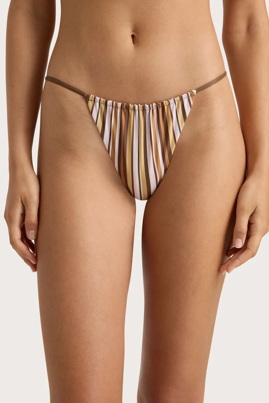 Elea Bikini Bottom Terracotta Stripe