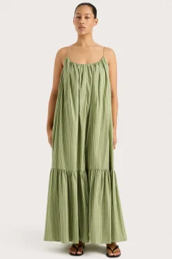 Elodie Maxi Dress Green Stripe