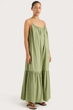 Elodie Maxi Dress Green Stripe