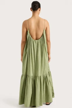 Elodie Maxi Dress Green Stripe