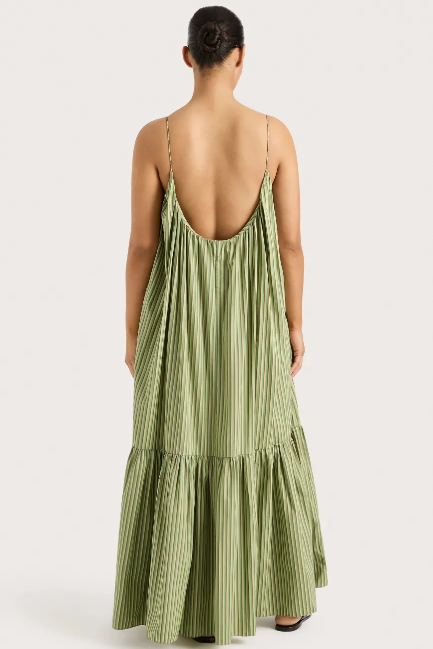 Elodie Maxi Dress Green Stripe
