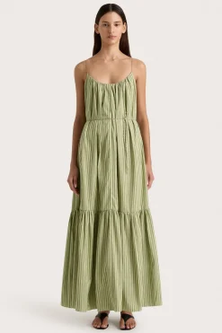 Elodie Maxi Dress Green Stripe