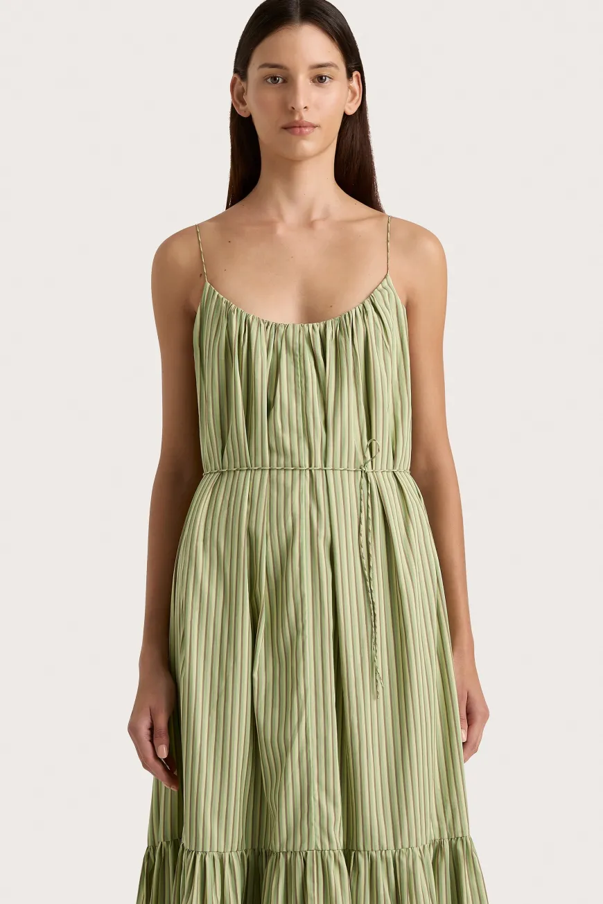Elodie Maxi Dress Green Stripe