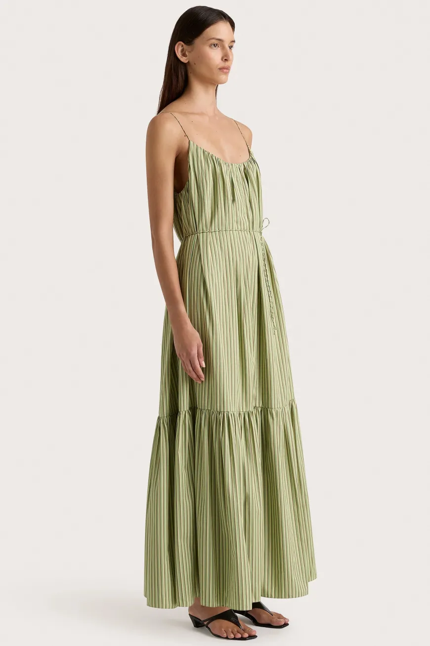 Elodie Maxi Dress Green Stripe