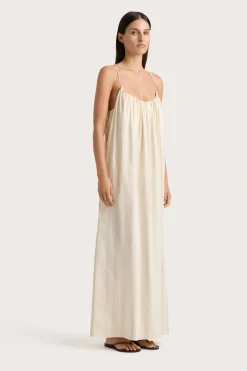 En Vau Maxi Dress Foam Taupe Stripe